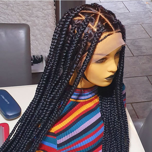 Brill Jumbo Black Knotless Box Braided Wig | Eminado Hair