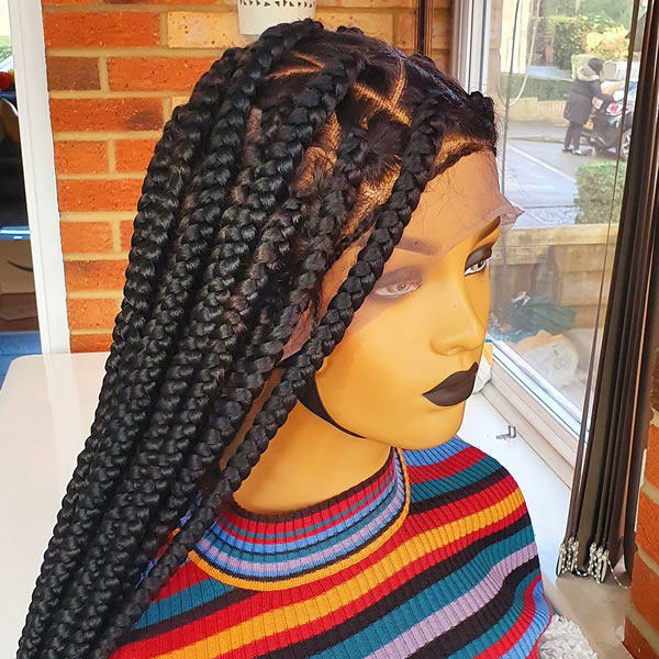 Brill Jumbo Black Knotless Box Braided Wig | Eminado Hair