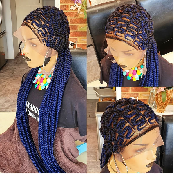 Dunni Black Cornrow Braided Wig | Eminado Hair