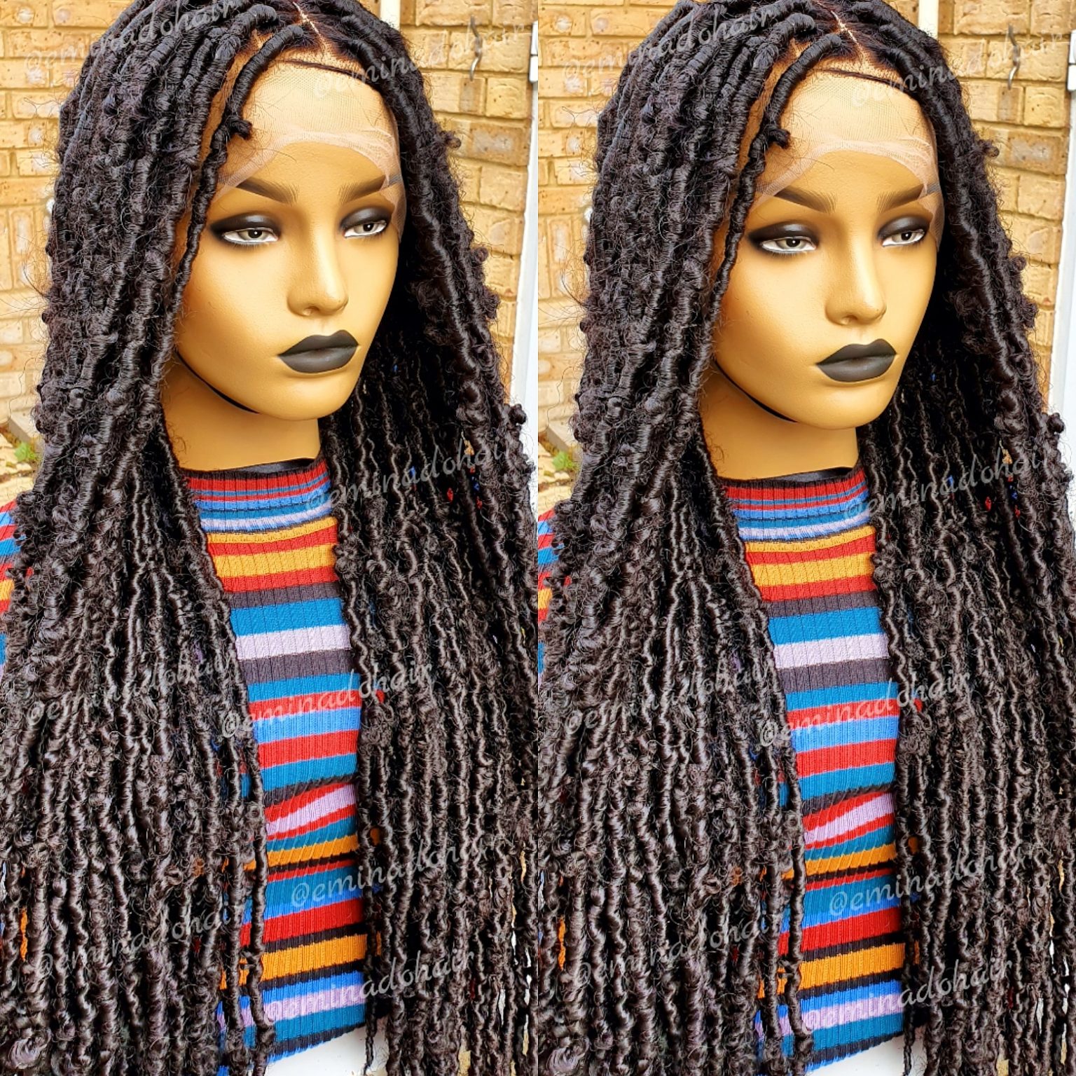 Loc'ed Black Frontal Faux Locs Braided Wig Eminado Hair