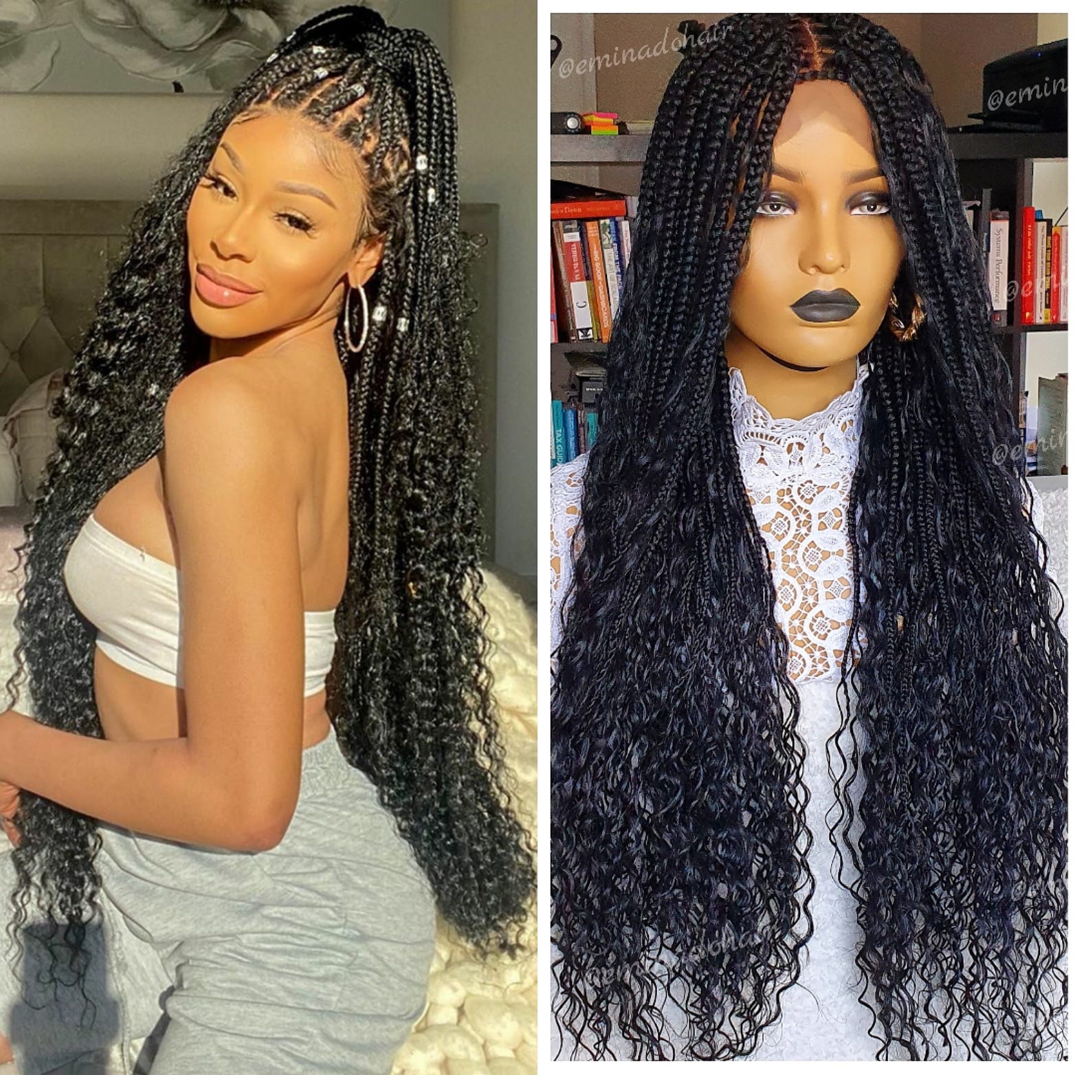 Boho Braids, Bohemian Braids, Box Braids, Knotless Box Braids What