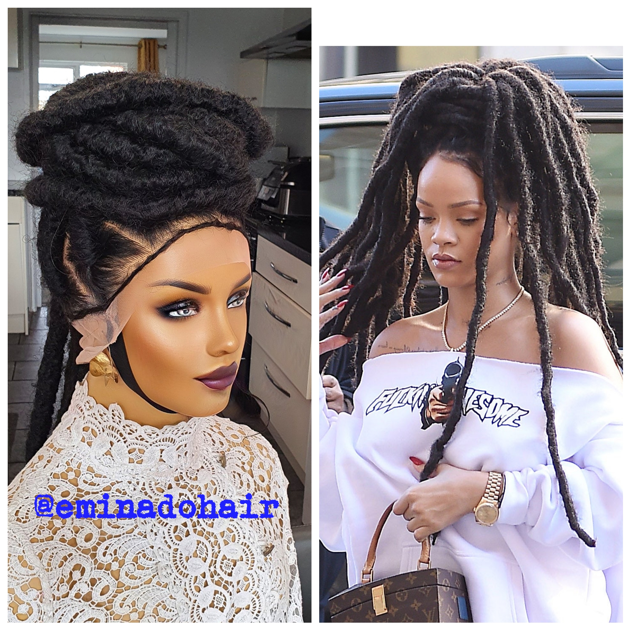 Dara Black Faux Locs Full Lace Braided Wig