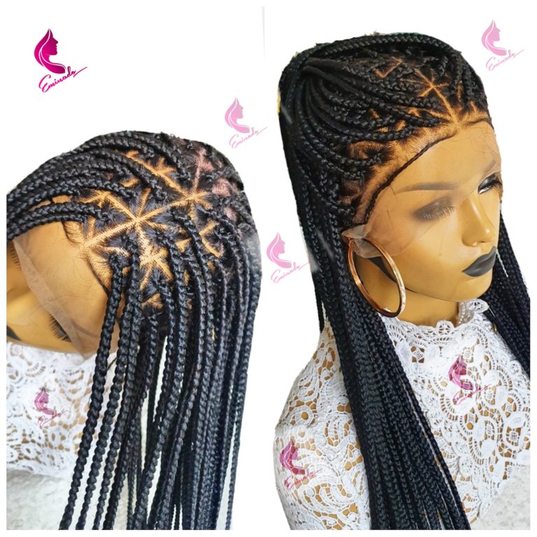 Knotless triangle Full Frontal Braided Wig (28inches)
