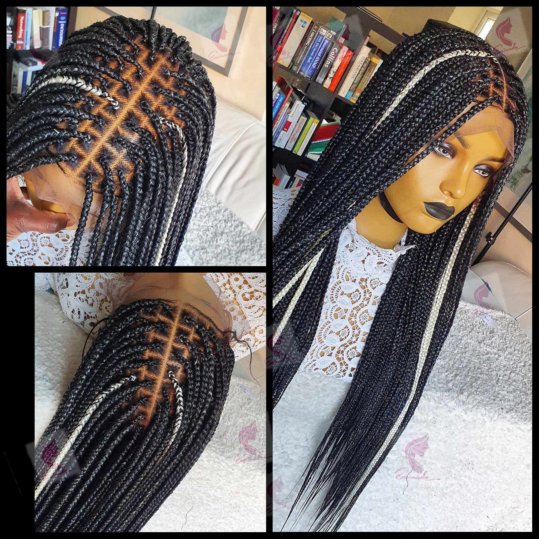 Knotless Braids Full Frontal Braided Wig 28inches Braided Wigs
