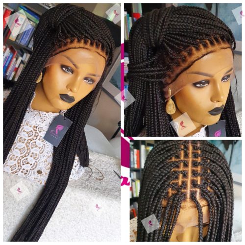 Black Knotless Box Braids Full lace Braided Wig | Braided Wigs Store UK ...