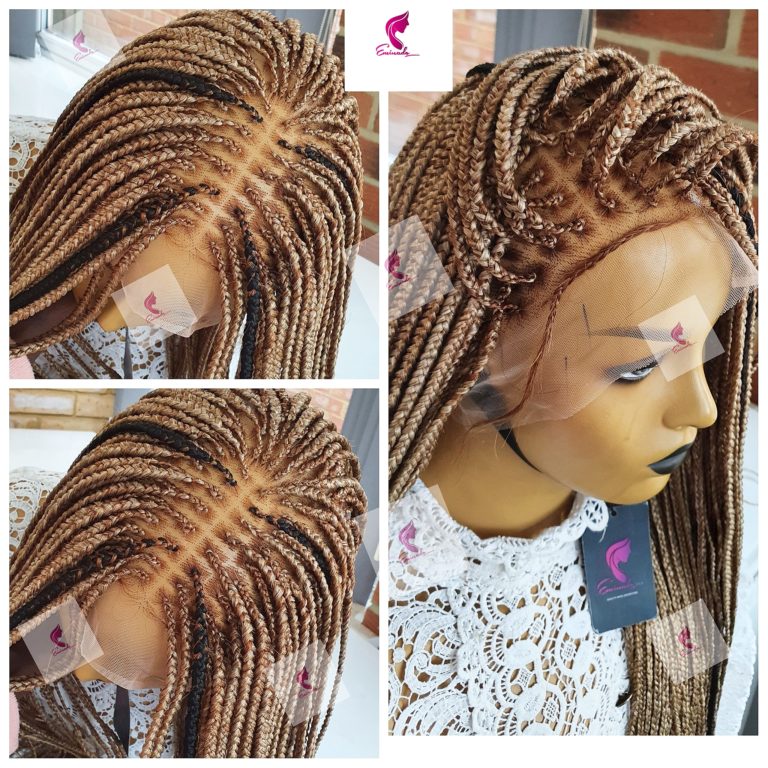 Knotless Box Braids Full Lace, mixed blondes