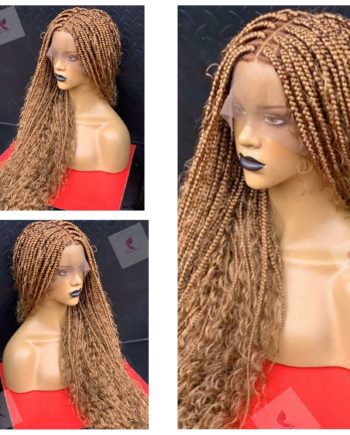 Chichi Burgundy Curly Knotless Box Braided Wig