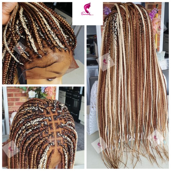 Knotless Box Braids Full Frontal Mixed Blondes Braided Wigs Store Uk Eminado Braided Wigs Braid Wig Lace Frontal Full Lace Cornrow Locs Twists Box Braids eminado braided wigs
