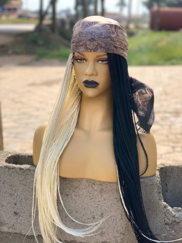 Scarf Blonde/Black Box Braided Wig Eminado Hair