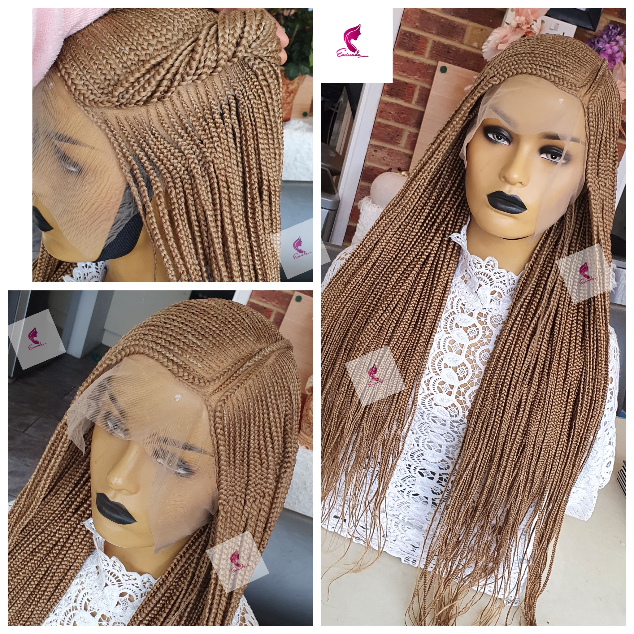 Kandi Medium Box Braids Braided wig - BraidedWigsByDonna