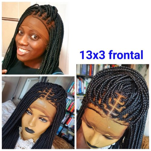 Knotless Braids Black 13x4 Frontal Box Braided Wig | Eminado Hair