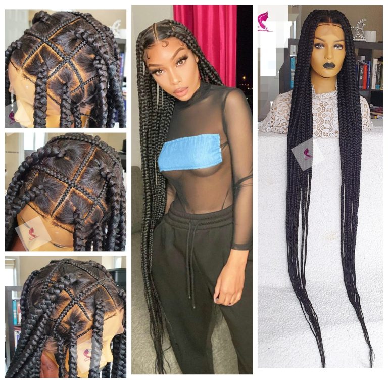 Tiffany knotless big box braided wig, Full Lace wig