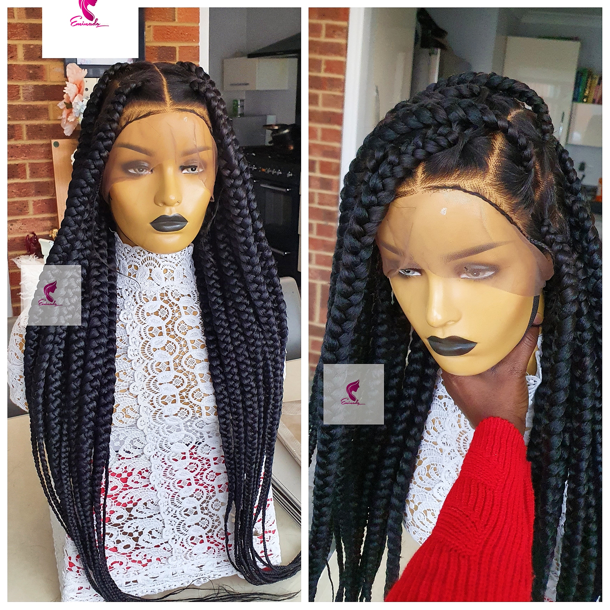 Jade Black Knotless Big Box Braided Wig