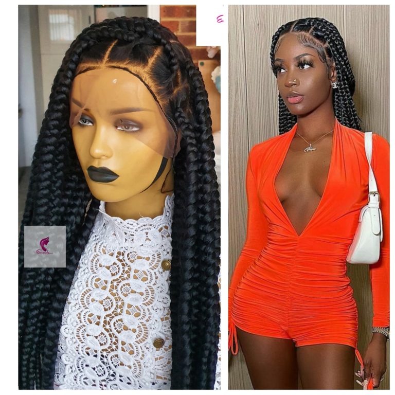 Jade knotless big box braided wig, Full Lace wig