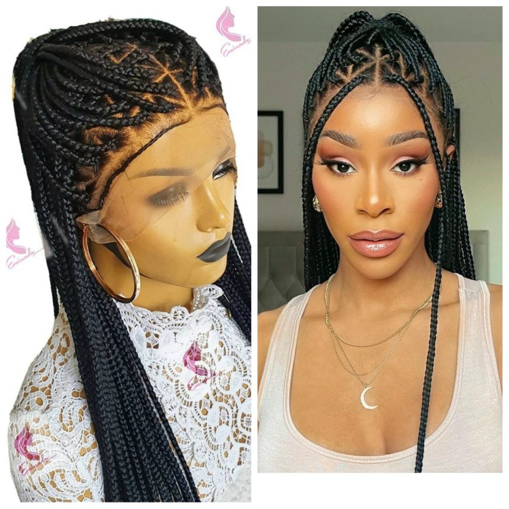 Knotless triangle, Full Lace Braided Wig | Braided Wigs Store UK ...