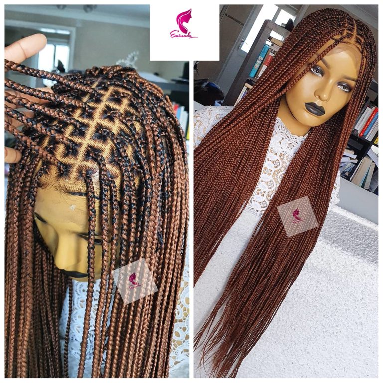 knotless Box Braided wig, full frontal 13x6 RTS, colour 30
