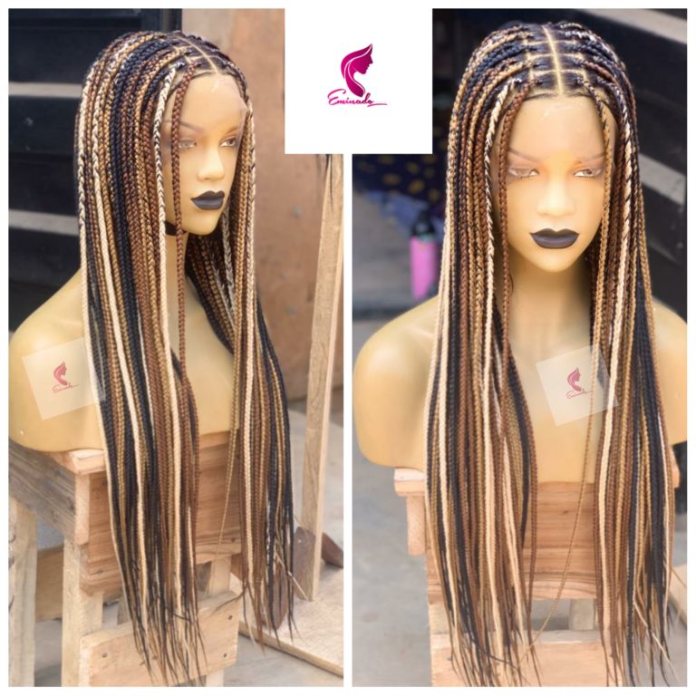Knotless box braids, colour mixed colours, full lace
