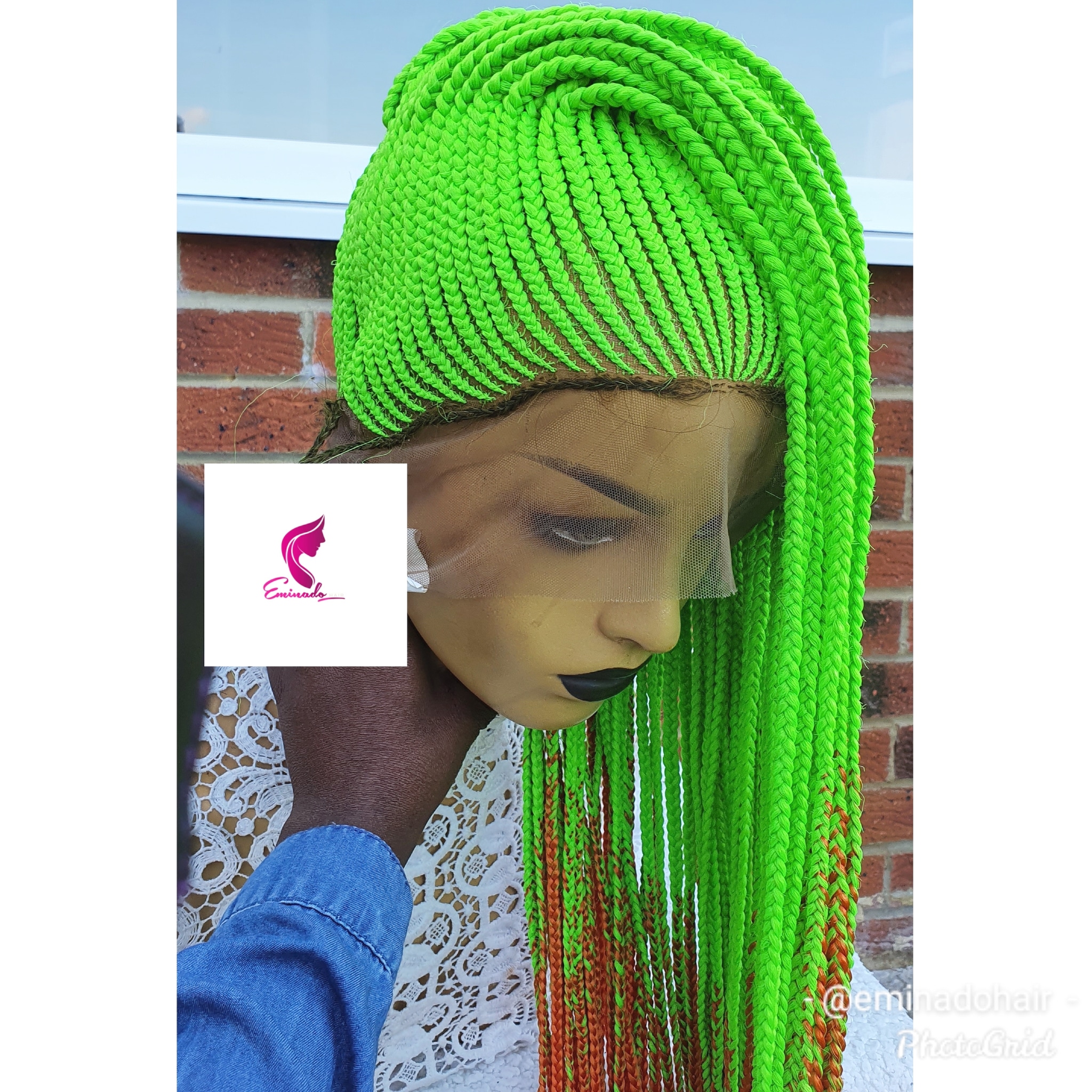 green braided wigs