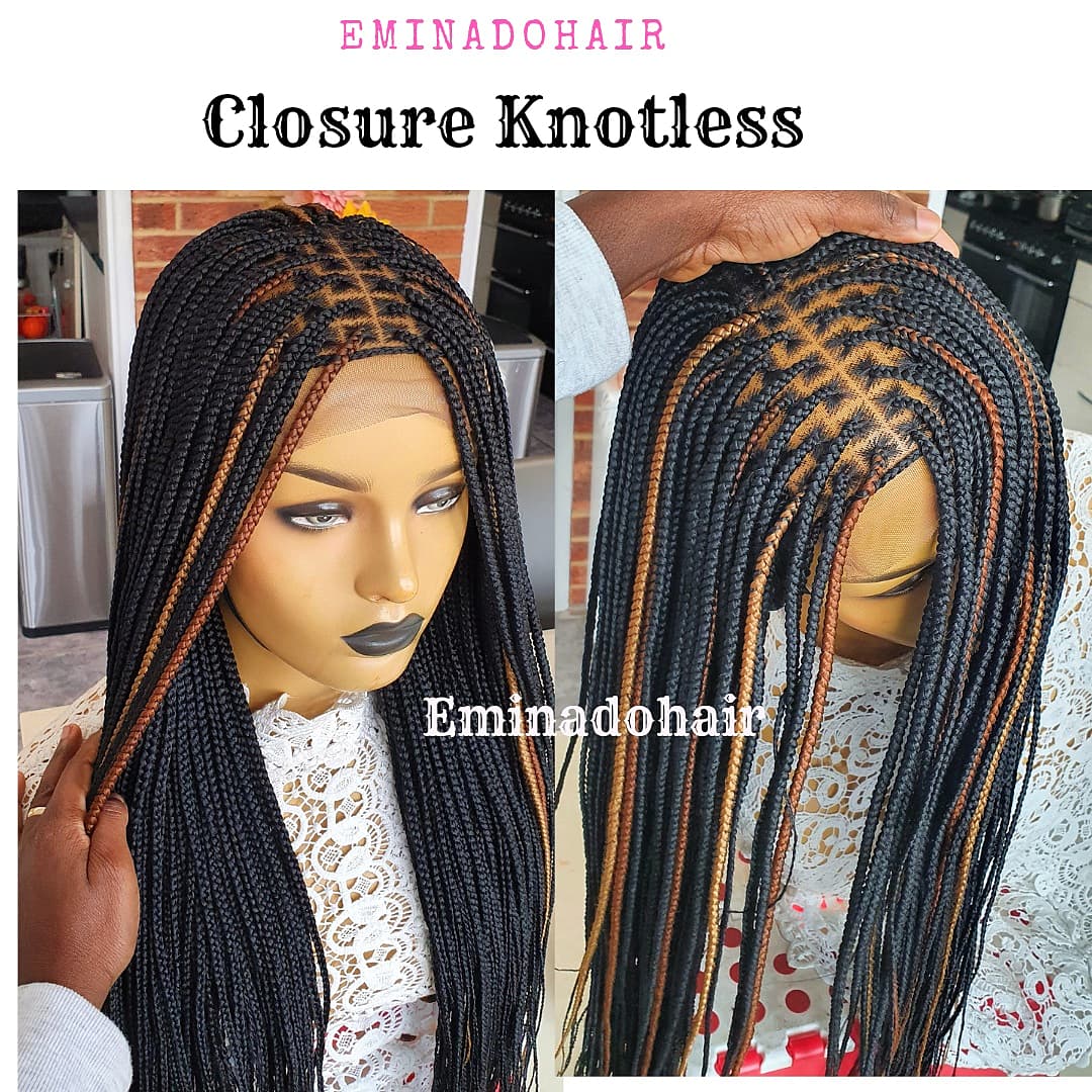 box braids with brown highlights