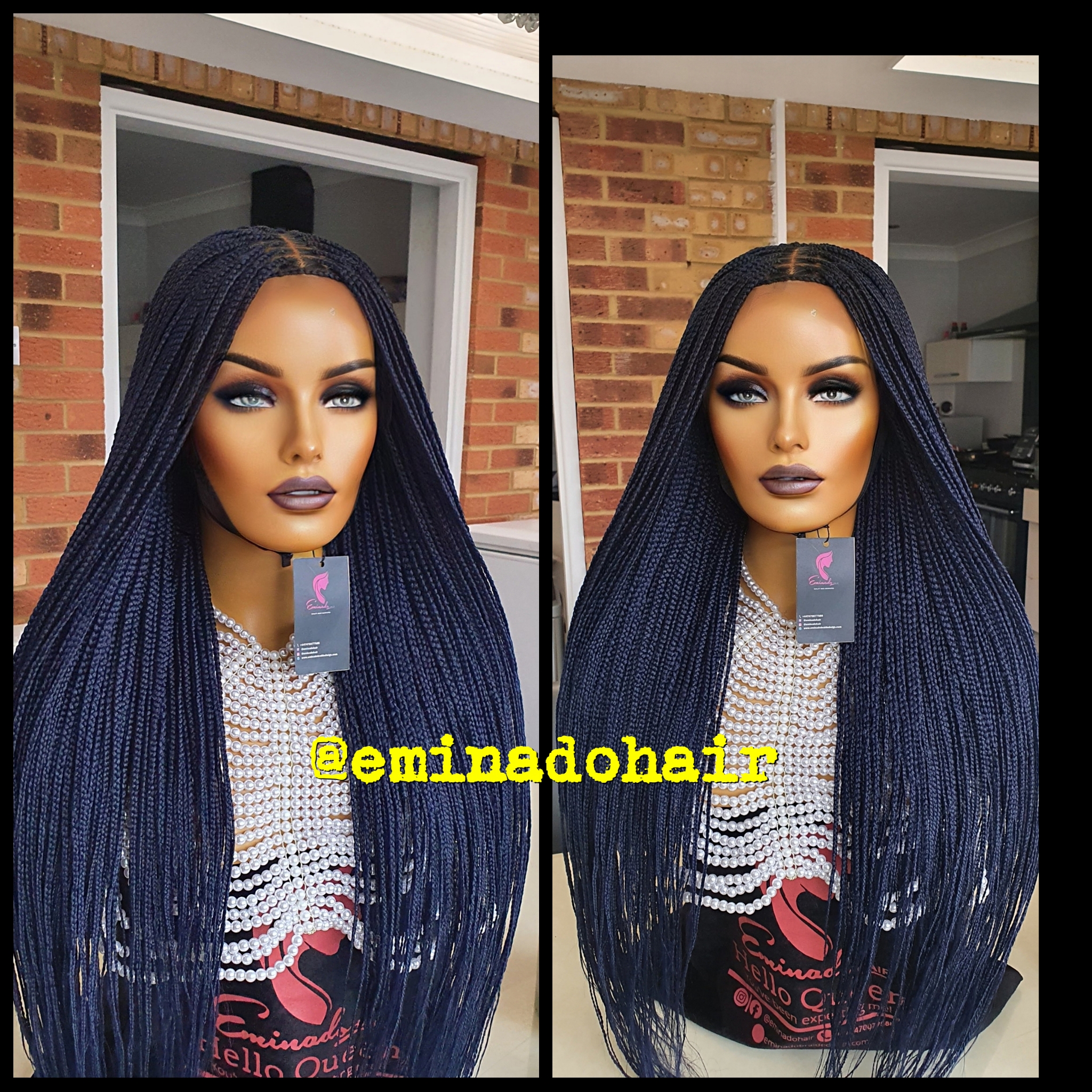 Knotless braids, dark blue, 32inches