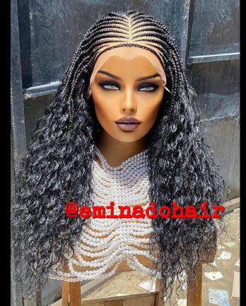 Punta Black Cornrow Braided Wig