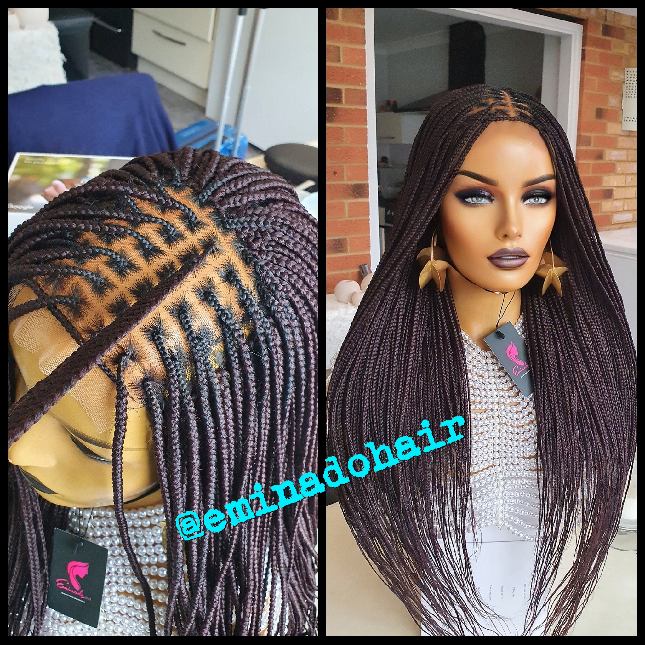 Knotless Braids 99j Box Braided Wig