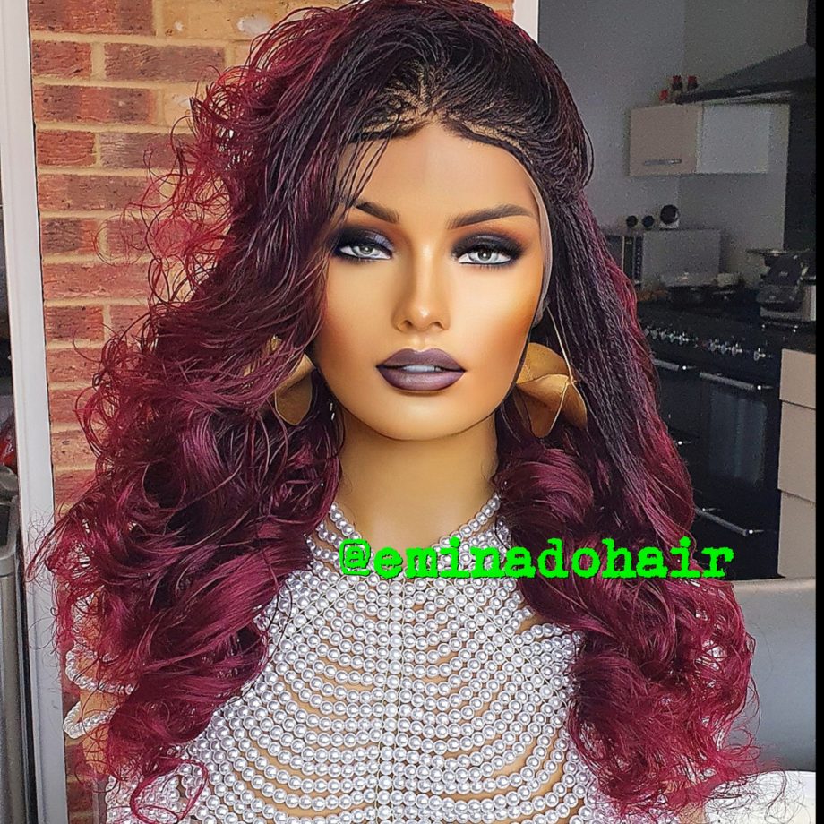 Clara Burgundy Twists Braided Wig