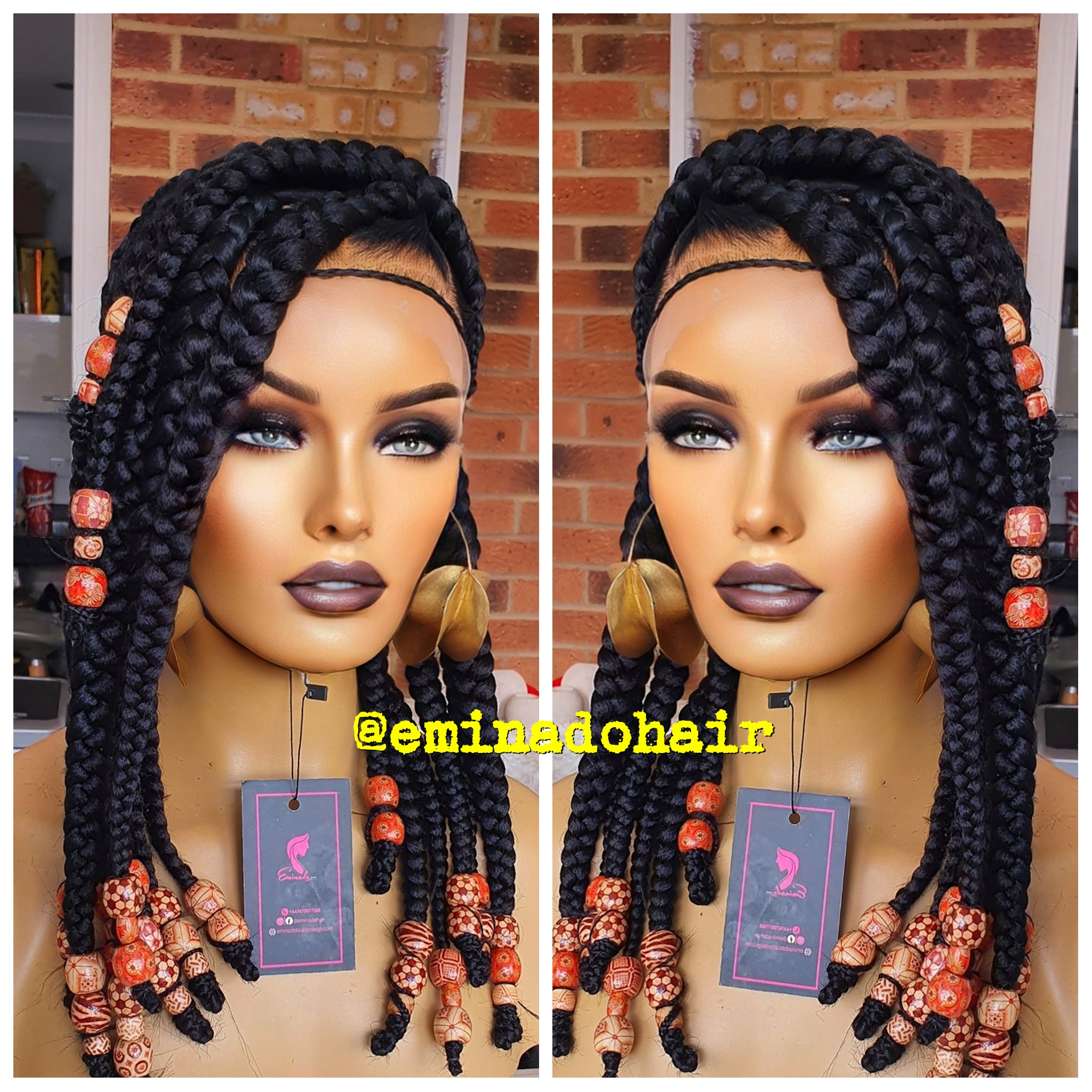 Jade Black Knotless Box Braided Wig