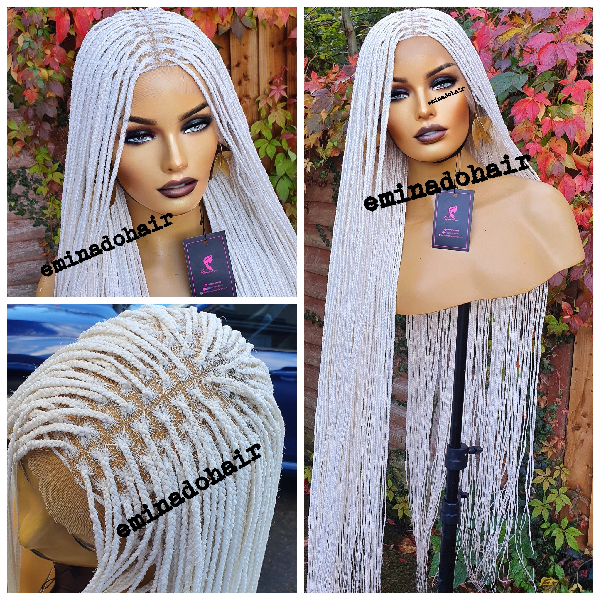 Ivory White Knotless Braided Wig