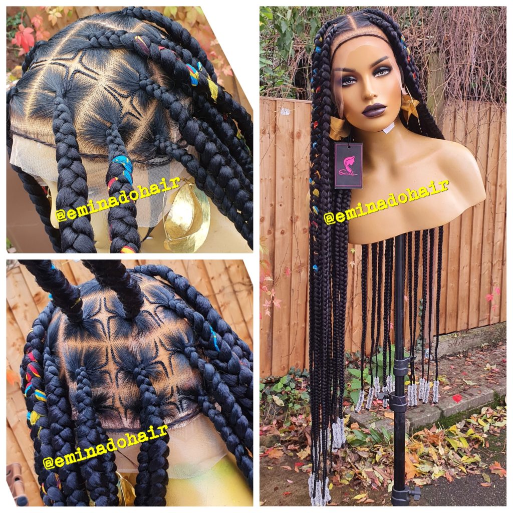 Tiat Knotless Black Big Box Braided Wig Eminado Hair