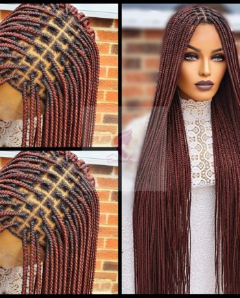 Knotless Braids Burgundy 40 Inches Box Braided Wig