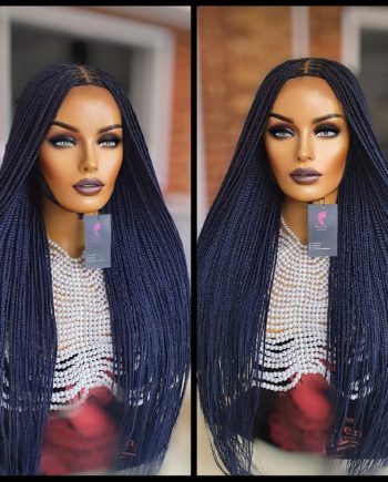 Knotless Braids Dark Blue Box Braided Wig