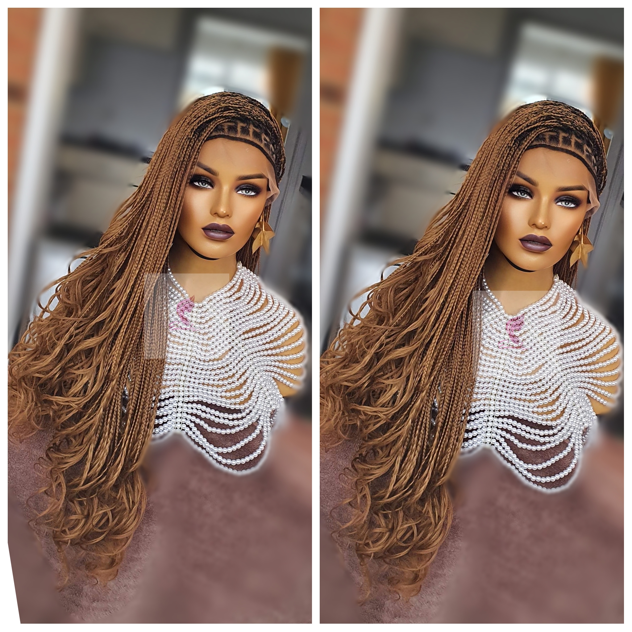 Chichi Colour 27 Curly Knotless Box Braided Wig