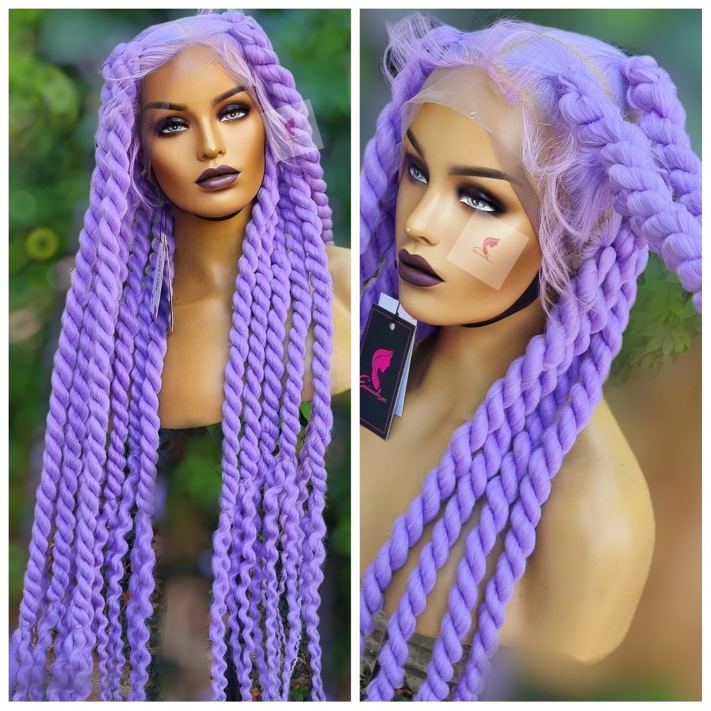 Funmi Jumbo Rope Twists, Lavender Full Lace – Braided Wigs Store UK ...