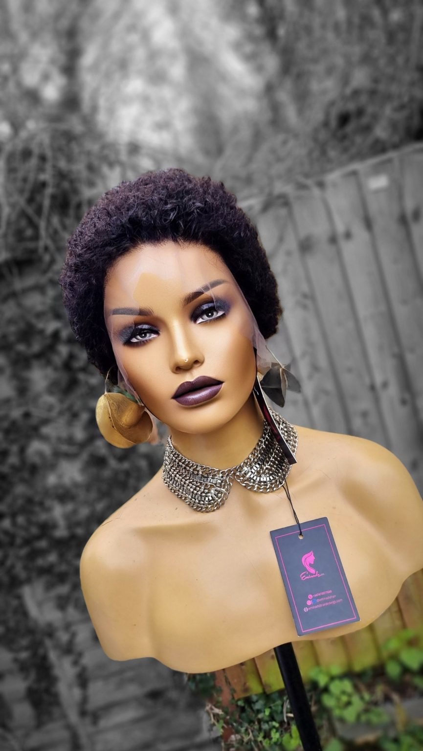 Human Hair Short Afro Low Cut Full Frontal Braided Wigs Store UK